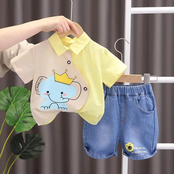 Yellow_Trendy_&_Comfortable_Elephant_Short_Set_For_Boys