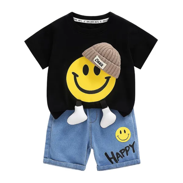 Black_Trendy_&_Comfortable_Smiley_T-Shirt_Denim_Set_For_Boys