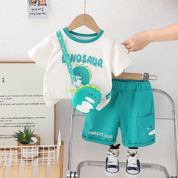 Green_Trendy_&_Comfortable_Dinosaur_Matching_Short_Set_For_Boys