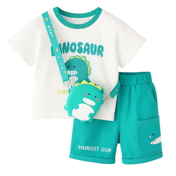 Green_Trendy_&_Comfortable_Dinosaur_Matching_Short_Set_For_Boys