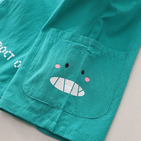 Green_Trendy_&_Comfortable_Dinosaur_Matching_Short_Set_For_Boys