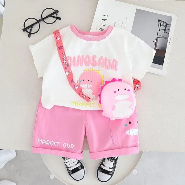 Pink_Trendy_&_Comfortable_Dinosaur_Matching_Short_Set_For_Boys