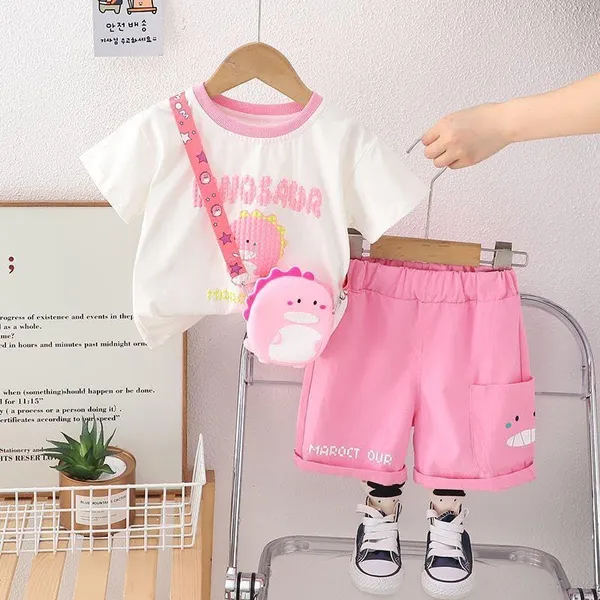 Pink_Trendy_&_Comfortable_Dinosaur_Matching_Short_Set_For_Boys