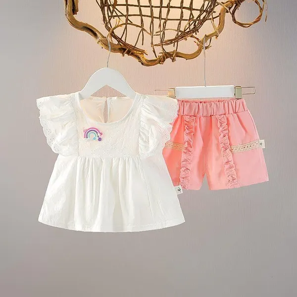 Grey_Trendy_&_Comfortable_Rainbow_Top_&_Ruffle_Shorts_Set_For_Girls