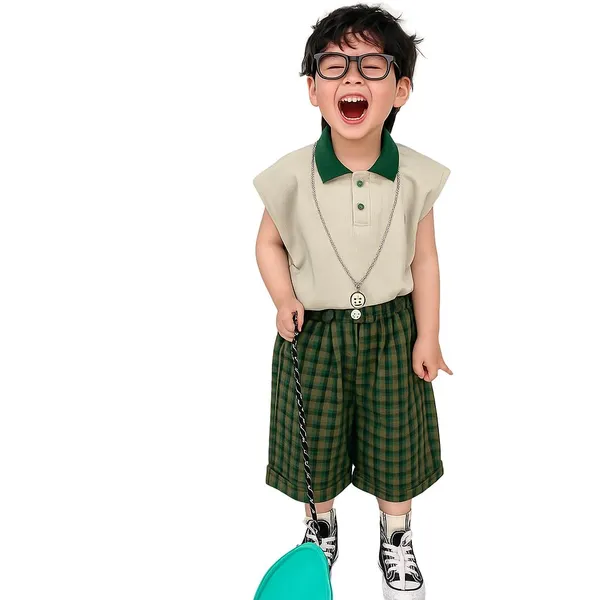 Green_Trendy_&_Comfortable_Sleeveless_Polo_T-Shirt_Set_For_Boys