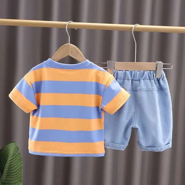 Orange_Trendy_&_Comfortable_Striped_T-Shirt_Shorts_Set_For_Boys