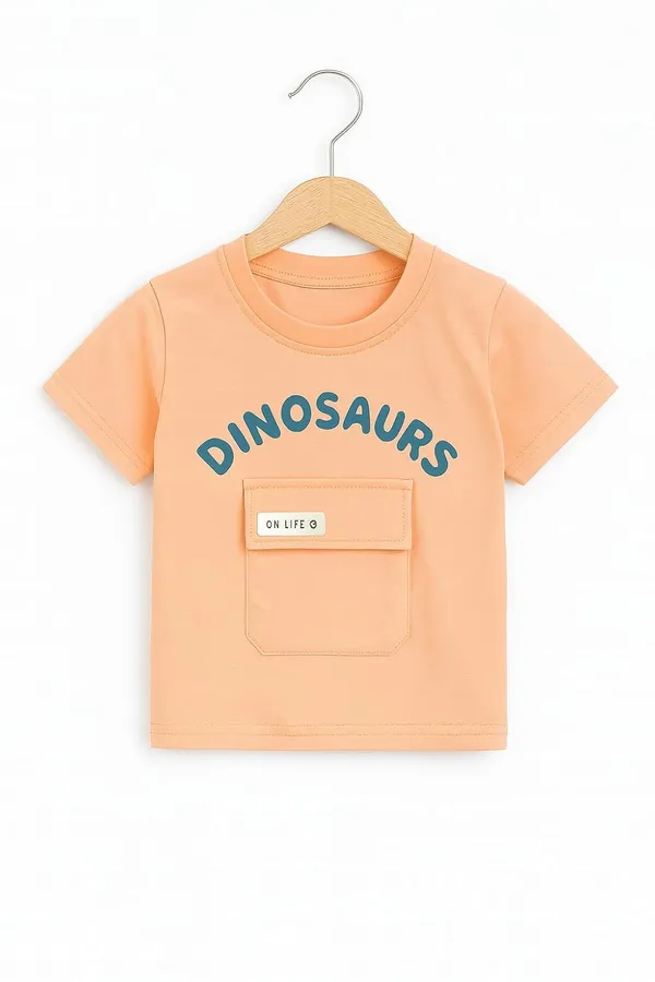 Orange_Trendy_&_Comfortable_Dino_Explorer_Pocket_Tee_&_Shorts_Set_For_Boys