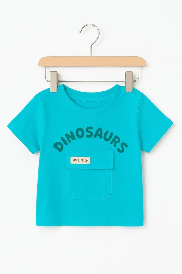 Sea_Green_Trendy_&_Comfortable_Dino_Explorer_Pocket_Tee_&_Shorts_Set_For_Boys