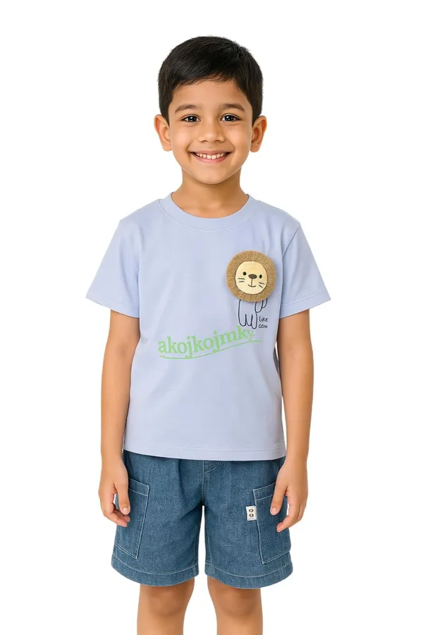 Blue_Trendy_&_Comfortable_Little_King_Lion_Tee_&_Shorts_Set_For_Boys