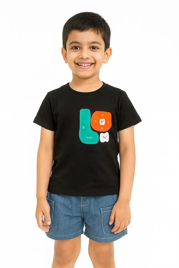 Black_Trendy_&_Comfortable_Color_Block_Craze_Graphic_Tee_&_Denim_Shorts_Set_For_Boys