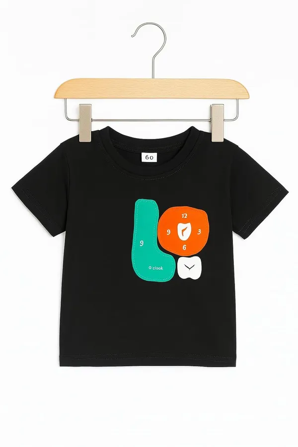 Black_Trendy_&_Comfortable_Color_Block_Craze_Graphic_Tee_&_Denim_Shorts_Set_For_Boys
