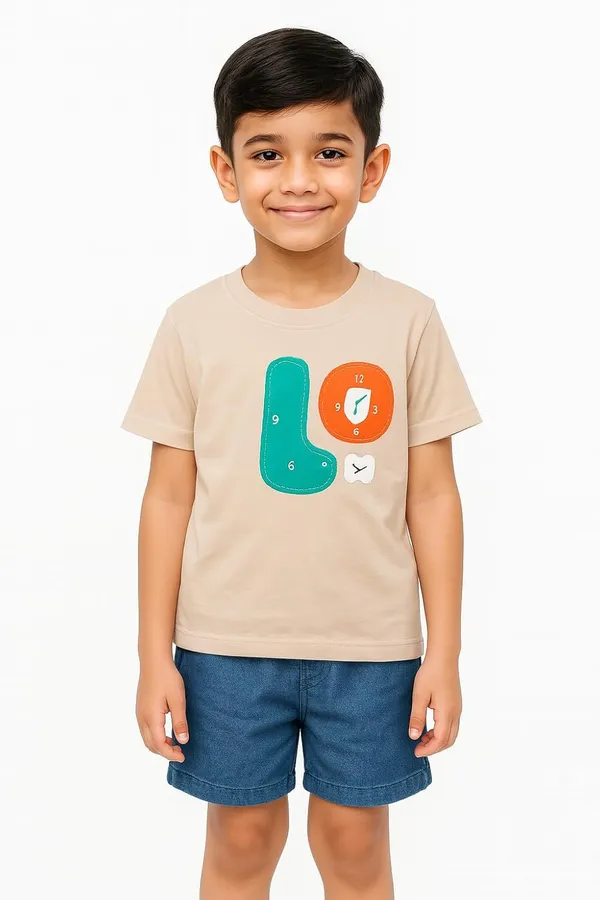 Brown_Trendy_&_Comfortable_Color_Block_Craze_Graphic_Tee_&_Denim_Shorts_Set_For_Boys