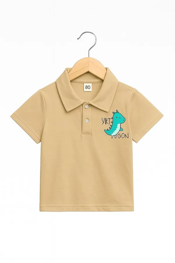 Brown_Trendy_&_Comfortable_Jurassic_Polo_Dino_Top_&_Jungle_Shorts_Set_For_Boys