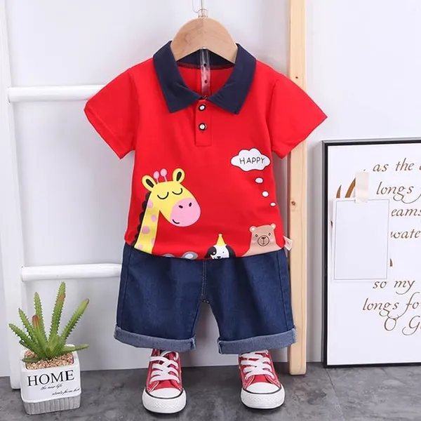 Red_Trendy_&_Comfortable_Giraffe_Denim_Set_For_Boys