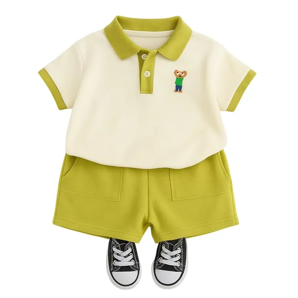 Cream_Trendy_&_Comfortable_Bear_Shorts_Set_For_Boys