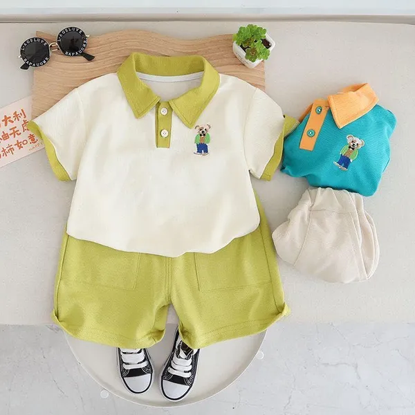 Cream_Trendy_&_Comfortable_Bear_Shorts_Set_For_Boys