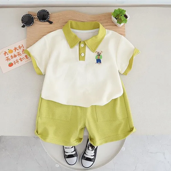 Cream_Trendy_&_Comfortable_Bear_Shorts_Set_For_Boys