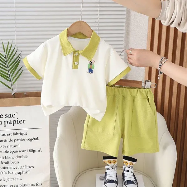 Cream_Trendy_&_Comfortable_Bear_Shorts_Set_For_Boys
