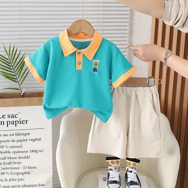 Sea_Green_Trendy_&_Comfortable_Bear_Shorts_Set_For_Boys