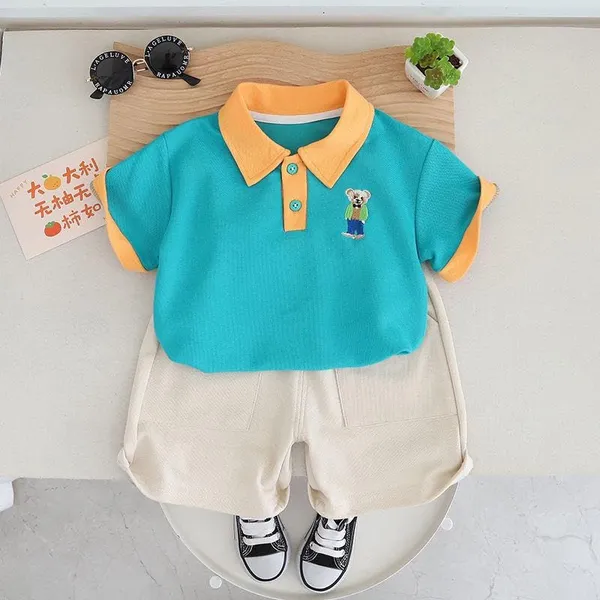 Sea_Green_Trendy_&_Comfortable_Bear_Shorts_Set_For_Boys