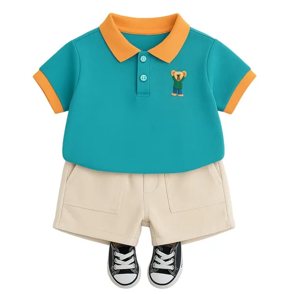Sea_Green_Trendy_&_Comfortable_Bear_Shorts_Set_For_Boys