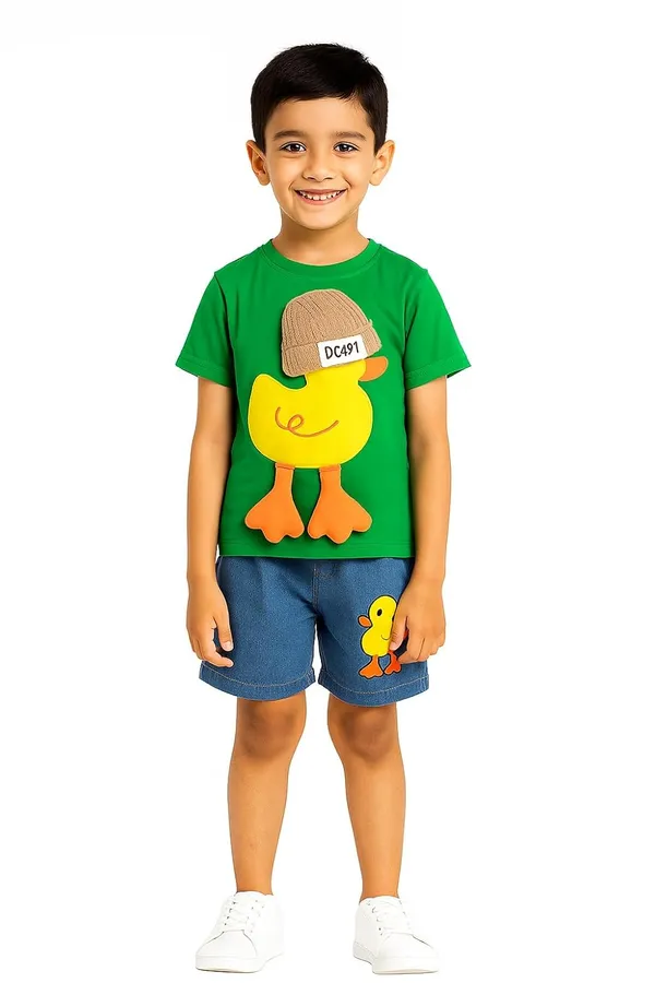 Green_Trendy_&_Comfortable_Smiley_T-Shirt_Denim_Set_For_Boys