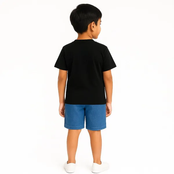 Black_Trendy_&_Comfortable_Ducking_T_Shirt_Shorts_Set_For_Boys