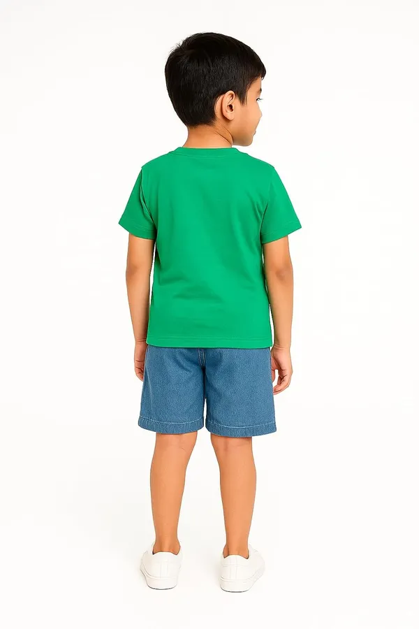Green_Trendy_&_Comfortable_Ducking_T_Shirt_Shorts_Set_For_Boys