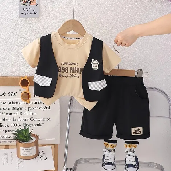 Black_Printed_Cotton_T-Shirt_&_Jacket_With_Shorts_For_Baby_Boys