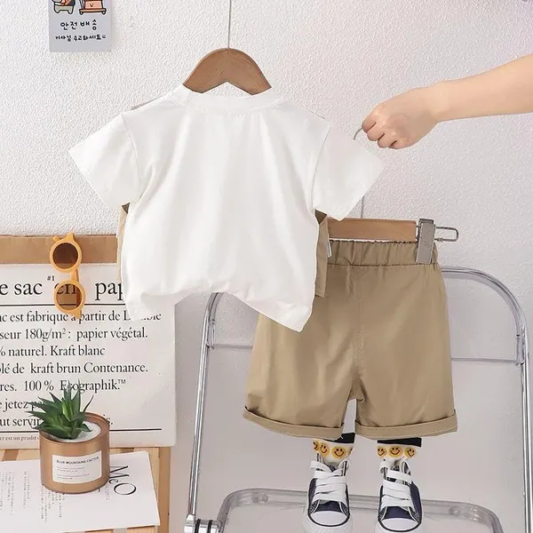 Brown_Printed_Cotton_T-Shirt_&_Jacket_With_Shorts_For_Baby_Boys