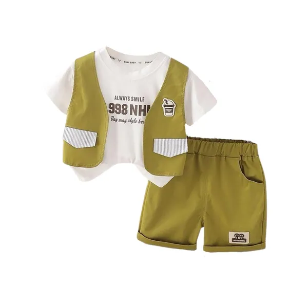 Green_Printed_Cotton_T-Shirt_&_Jacket_With_Shorts_For_Baby_Boys