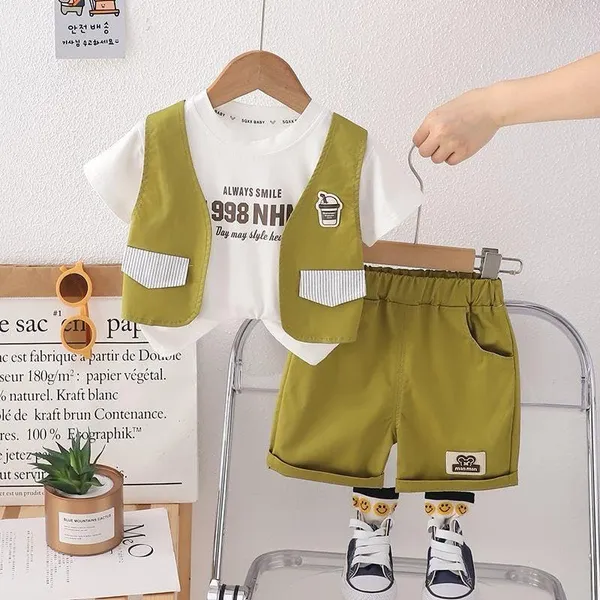 Green_Printed_Cotton_T-Shirt_&_Jacket_With_Shorts_For_Baby_Boys