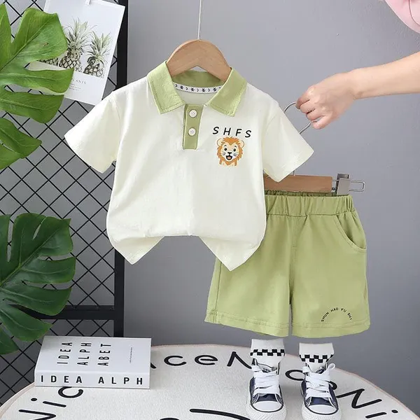 Green_Trendy_&_Comfortable_Lion_T-Shirt_Set_For_Boys