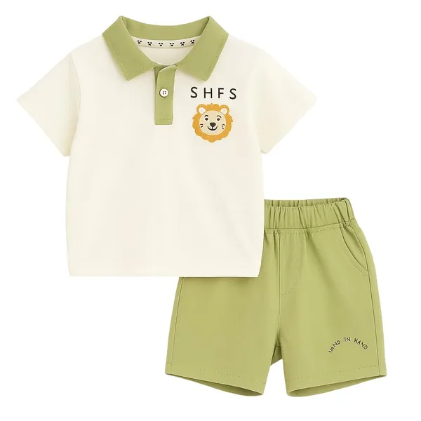 Green_Trendy_&_Comfortable_Lion_T-Shirt_Set_For_Boys
