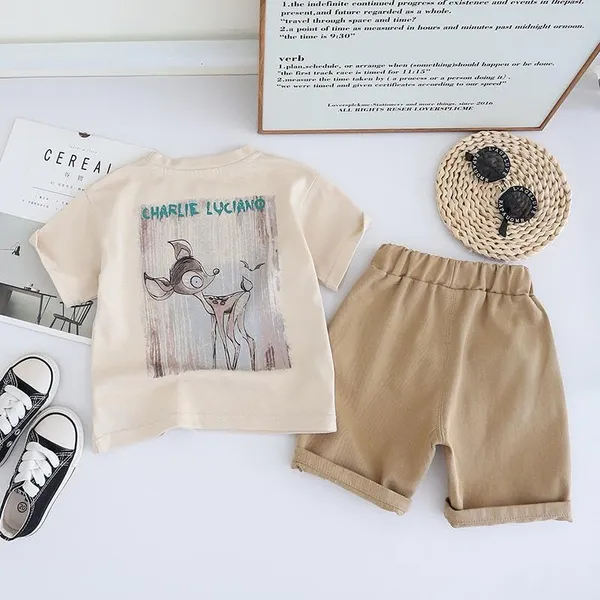 Cream_Printed_Cotton_T-Shirt_With_Shorts_For_Baby_Boys