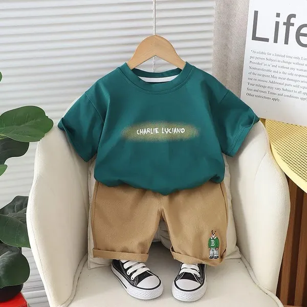 Green_Printed_Cotton_T-Shirt_With_Shorts_For_Baby_Boys
