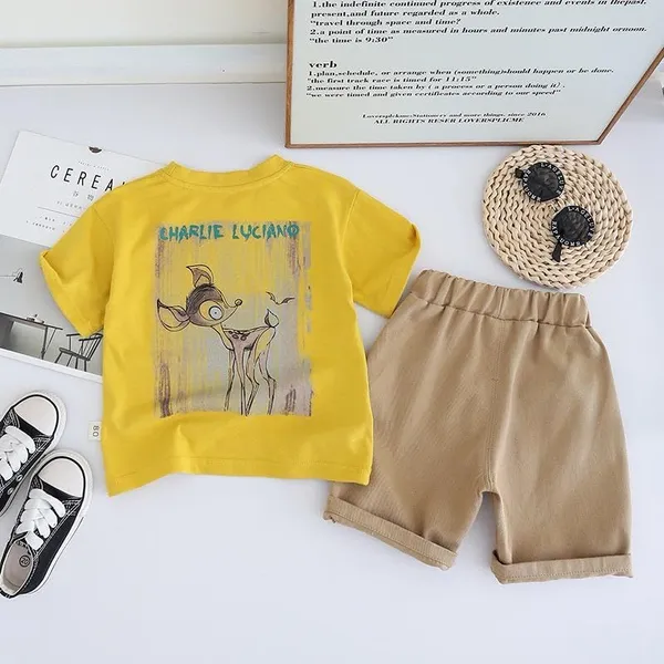 Yellow_Printed_Cotton_T-Shirt_With_Shorts_For_Baby_Boys