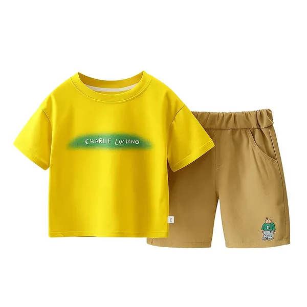 Yellow_Printed_Cotton_T-Shirt_With_Shorts_For_Baby_Boys