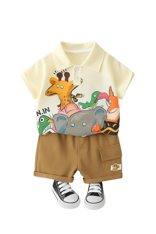 White_Trendy_&_Comfortable_Cotton_T-Shirt_&_Shorts_For_Baby_Boys