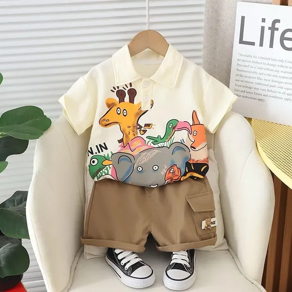 White_Trendy_&_Comfortable_Cotton_T-Shirt_&_Shorts_For_Baby_Boys