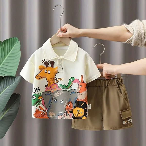 White_Trendy_&_Comfortable_Cotton_T-Shirt_&_Shorts_For_Baby_Boys