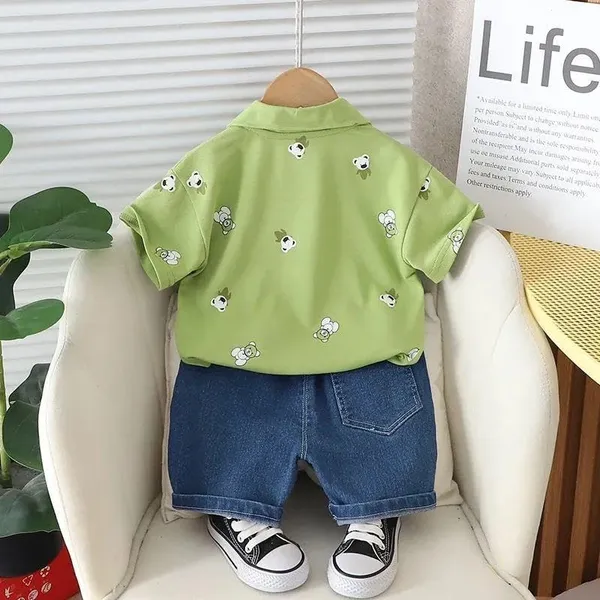 Green_Trendy_&_Comfortable_Little_Bear_Shorts_Set_For_Boys