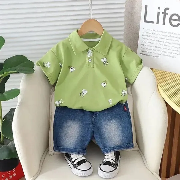 Green_Trendy_&_Comfortable_Little_Bear_Shorts_Set_For_Boys