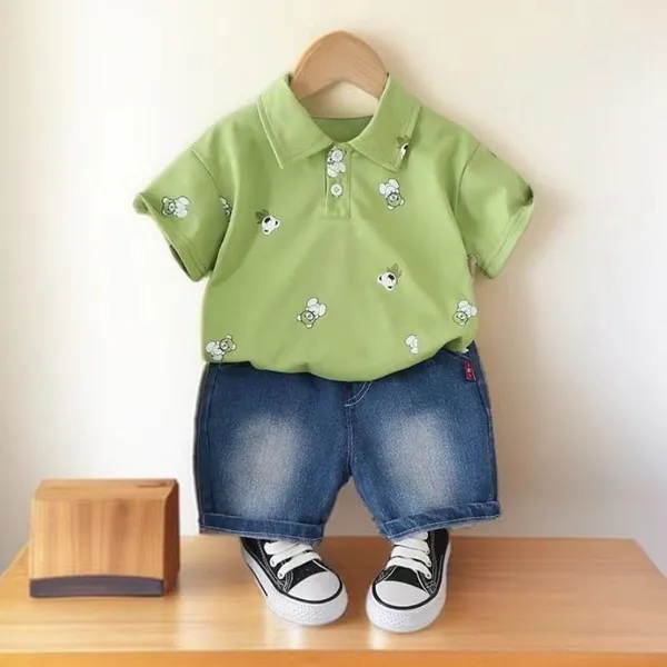Green_Trendy_&_Comfortable_Little_Bear_Shorts_Set_For_Boys
