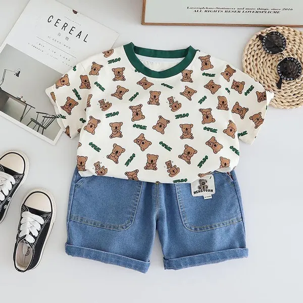 Cream_Trendy_&_Comfortable_Teddy_Bear_Denim_Shorts_For_Boys