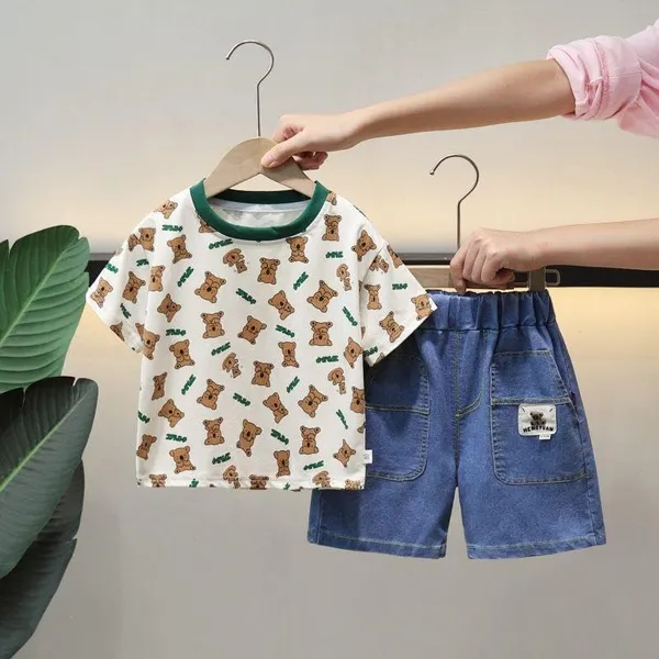 Cream_Trendy_&_Comfortable_Teddy_Bear_Denim_Shorts_For_Boys