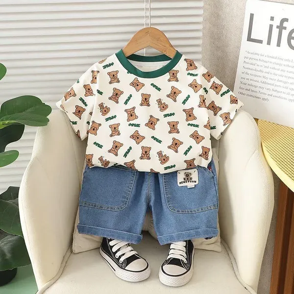Cream_Trendy_&_Comfortable_Teddy_Bear_Denim_Shorts_For_Boys