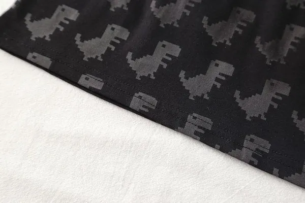 Black_&_Brown_Cute_Dinosaur_Print_Cotton_T-Shirt_&_Shorts_Set_For_Baby_Boys