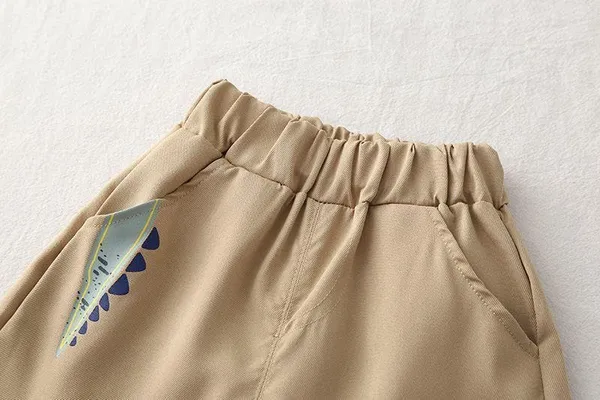 Cream_Trendy_&_Comfortable_Dinosaur_Shorts_Set_For_Boys