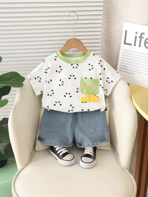 Cream_Trendy_&_Comfortable_Bear_Denim_Shorts_For_Boys